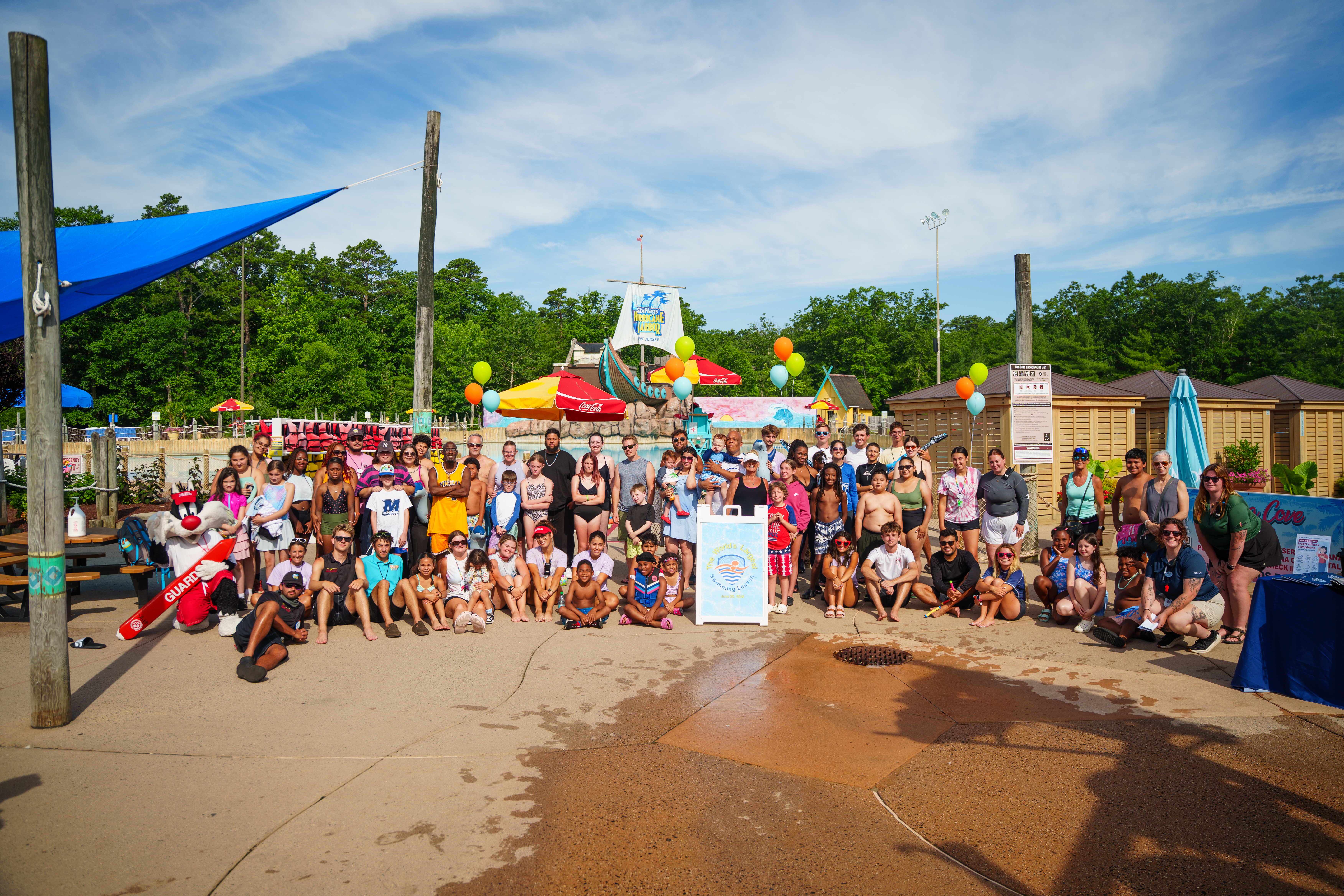 Six Flags Great Adventure Hosts World's Largest Swimming Lesson at Hurricane Harbor New Jersey